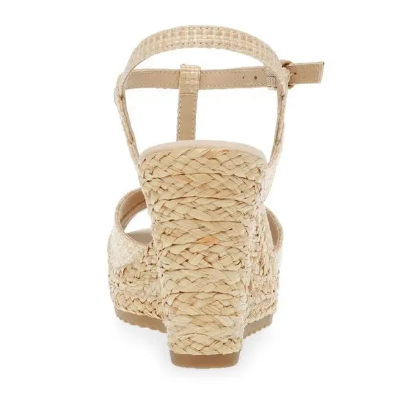 NWT ANNE KLEIN Womens Beige 1" Platform Waves Open Wedge Espadrille Shoes 9.5 M - Picture 2 of 5